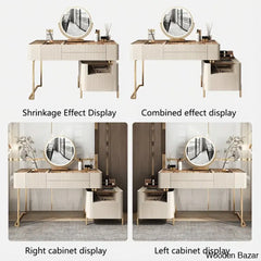 Lancer Stylish Vanity Dressing Table With Luxury Stool - Wooden Bazar