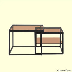 Lanna Glass Top Nesting Coffee And Center Table