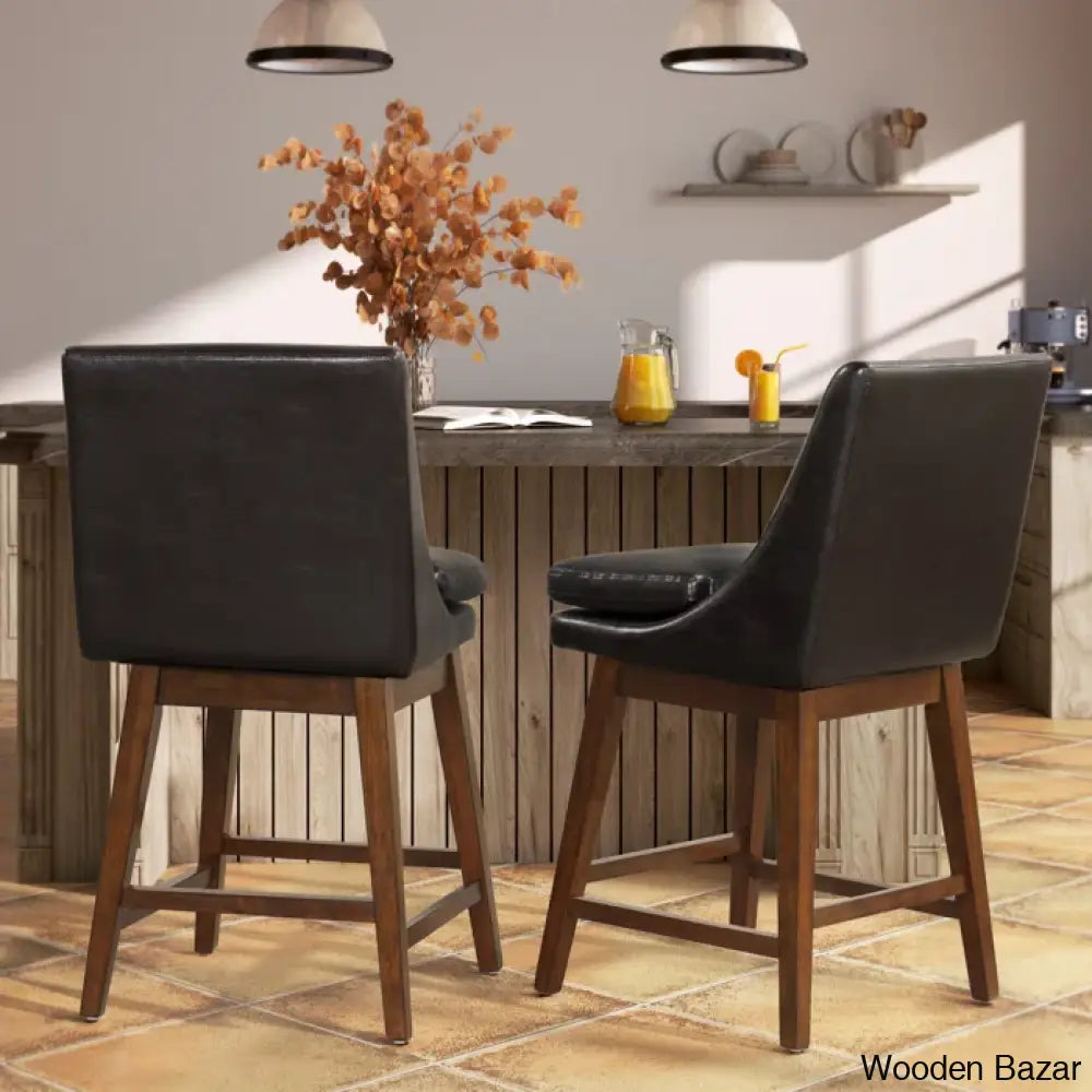 Lasonyac 26.4’’ Swivel Counter And Bar Stool (Set Of 2)