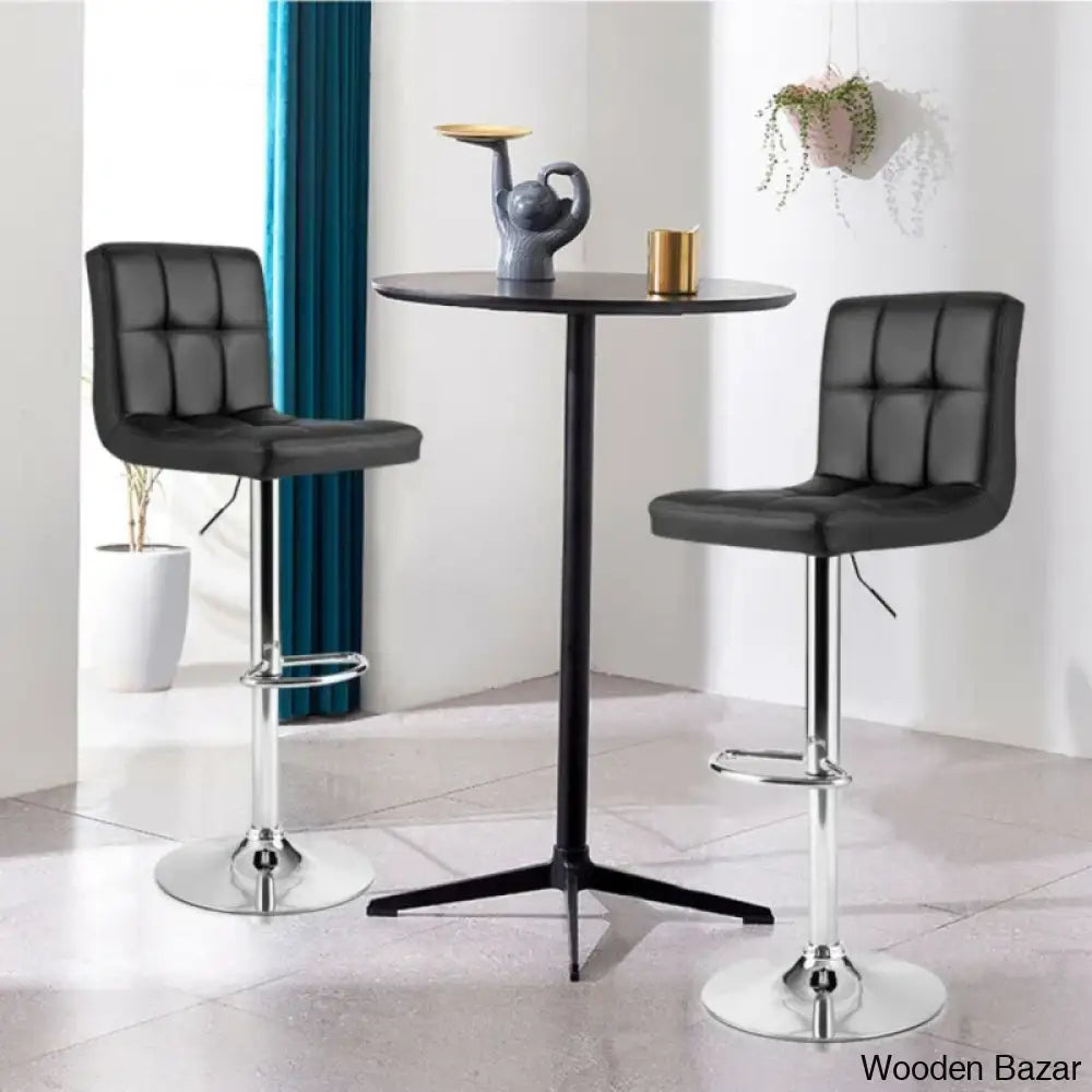 Lat Swivel Upholstered Adjustable Height Counter And Bar Stool With Metal Frame