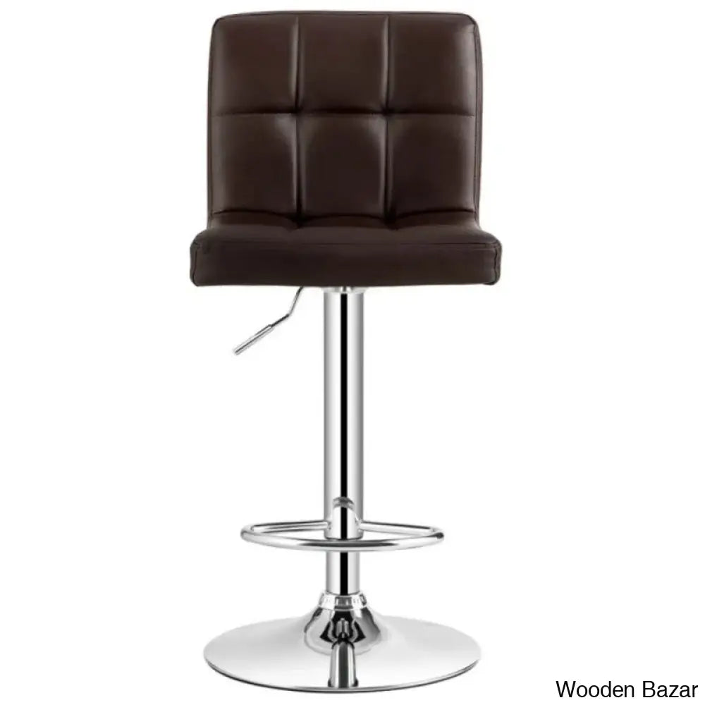 Lat Swivel Upholstered Adjustable Height Counter And Bar Stool With Metal Frame