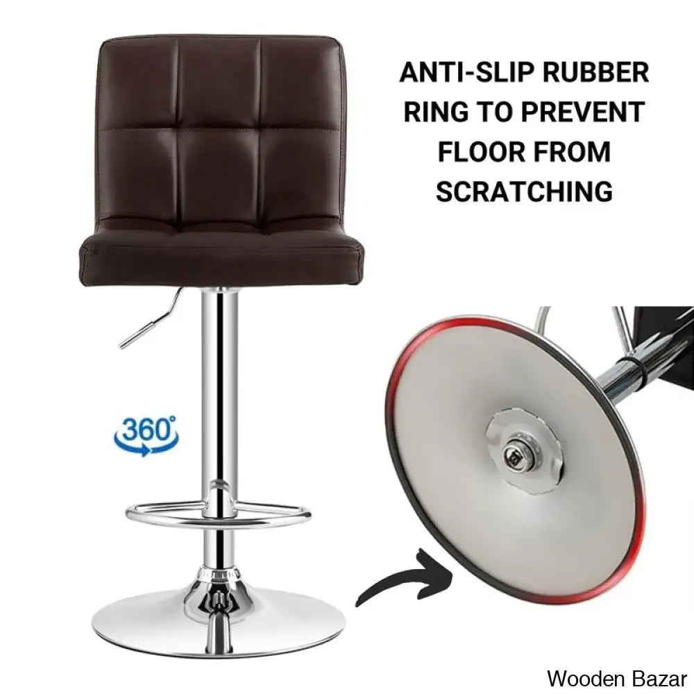 Lat Swivel Upholstered Adjustable Height Counter And Bar Stool With Metal Frame