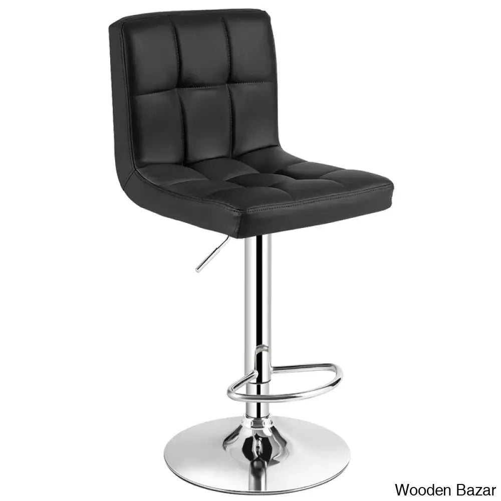 Lat Swivel Upholstered Adjustable Height Counter And Bar Stool With Metal Frame