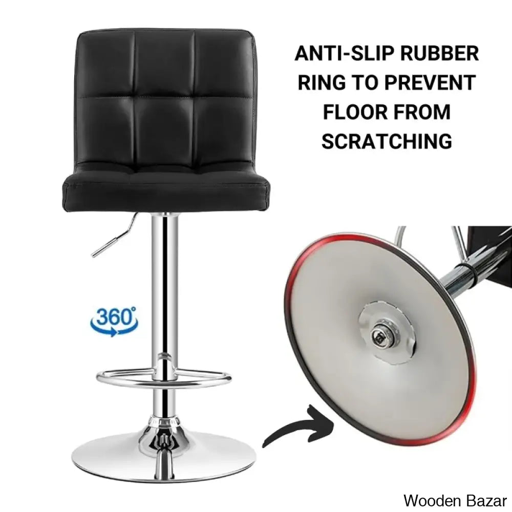 Lat Swivel Upholstered Adjustable Height Counter And Bar Stool With Metal Frame