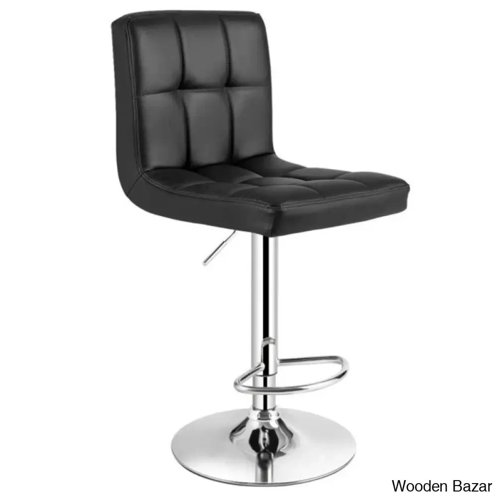 Lat Swivel Upholstered Adjustable Height Counter And Bar Stool With Metal Frame