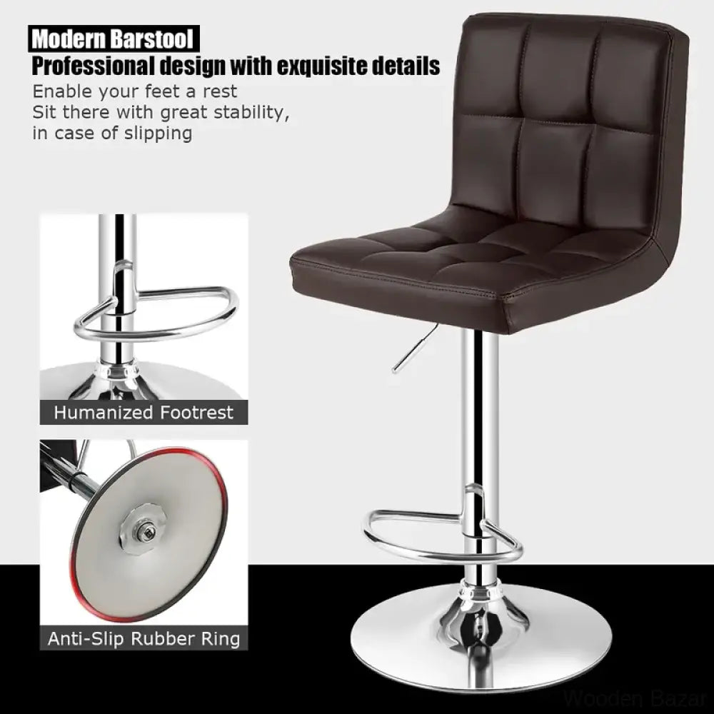 Lat Swivel Upholstered Adjustable Height Counter And Bar Stool With Metal Frame