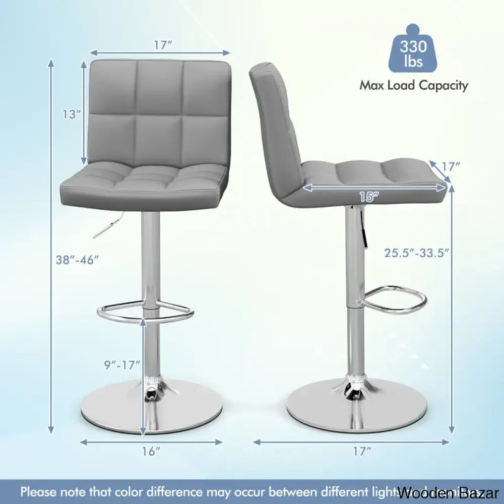 Lat Swivel Upholstered Adjustable Height Counter And Bar Stool With Metal Frame