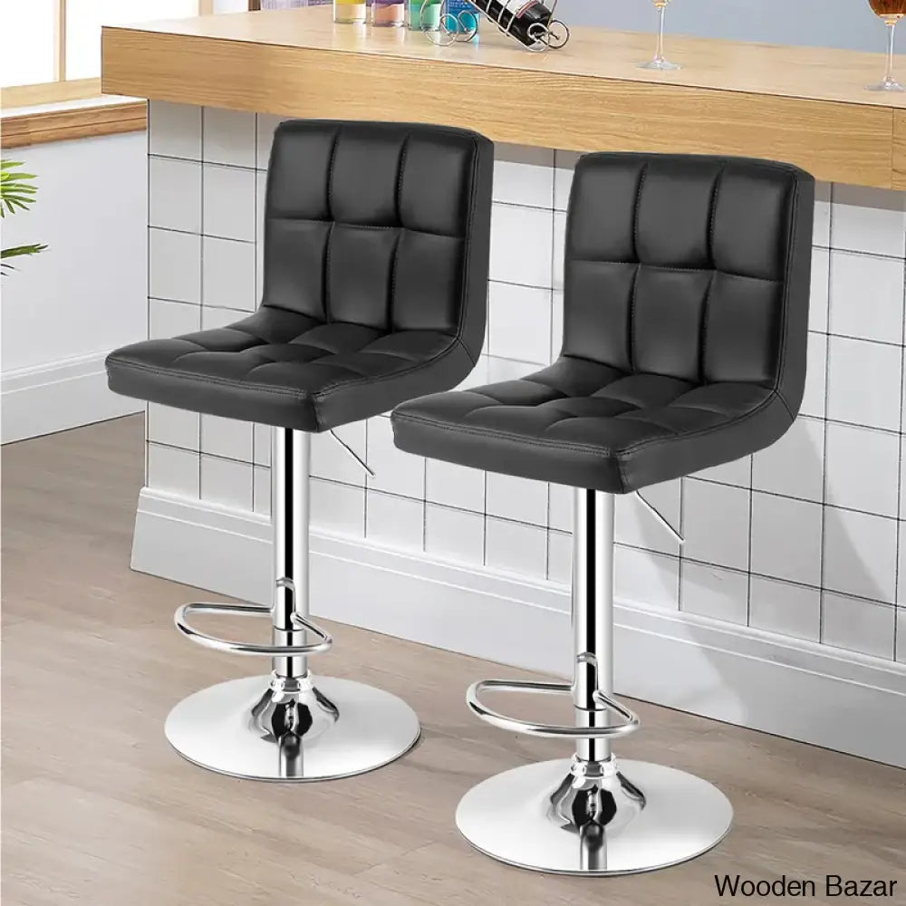 Lat Swivel Upholstered Adjustable Height Counter And Bar Stool With Metal Frame