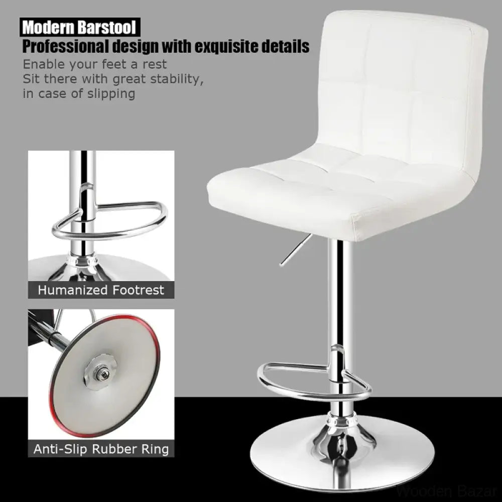 Lat Swivel Upholstered Adjustable Height Counter And Bar Stool With Metal Frame