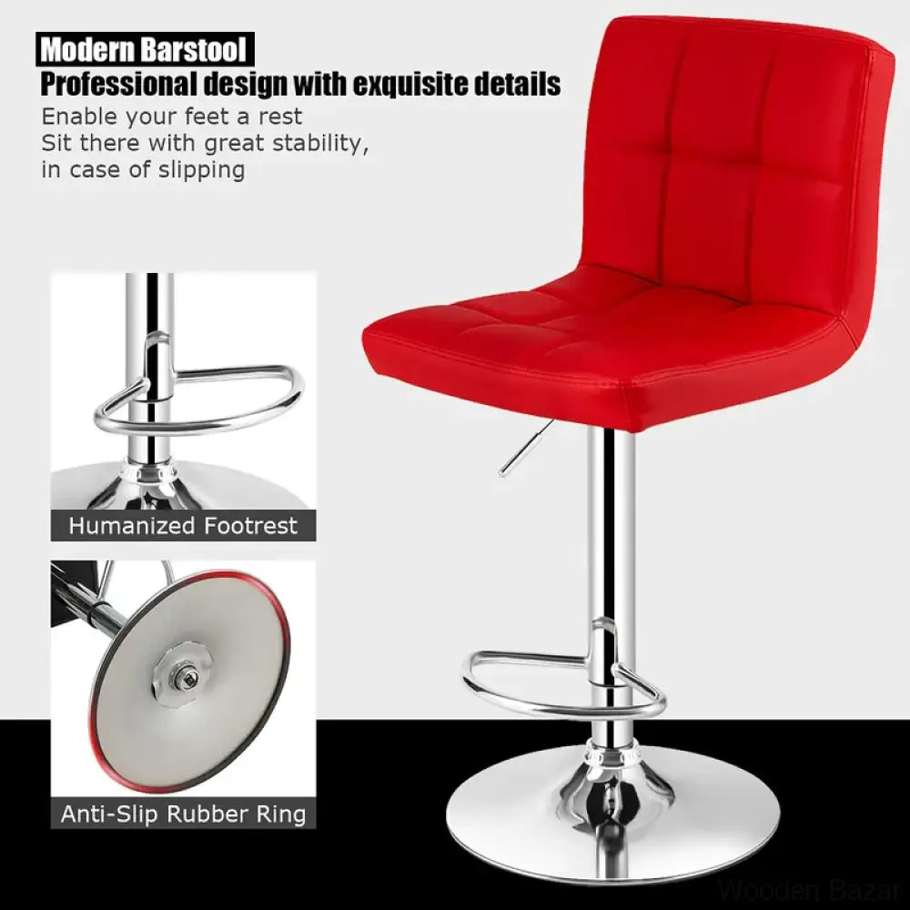 Lat Swivel Upholstered Adjustable Height Counter And Bar Stool With Metal Frame