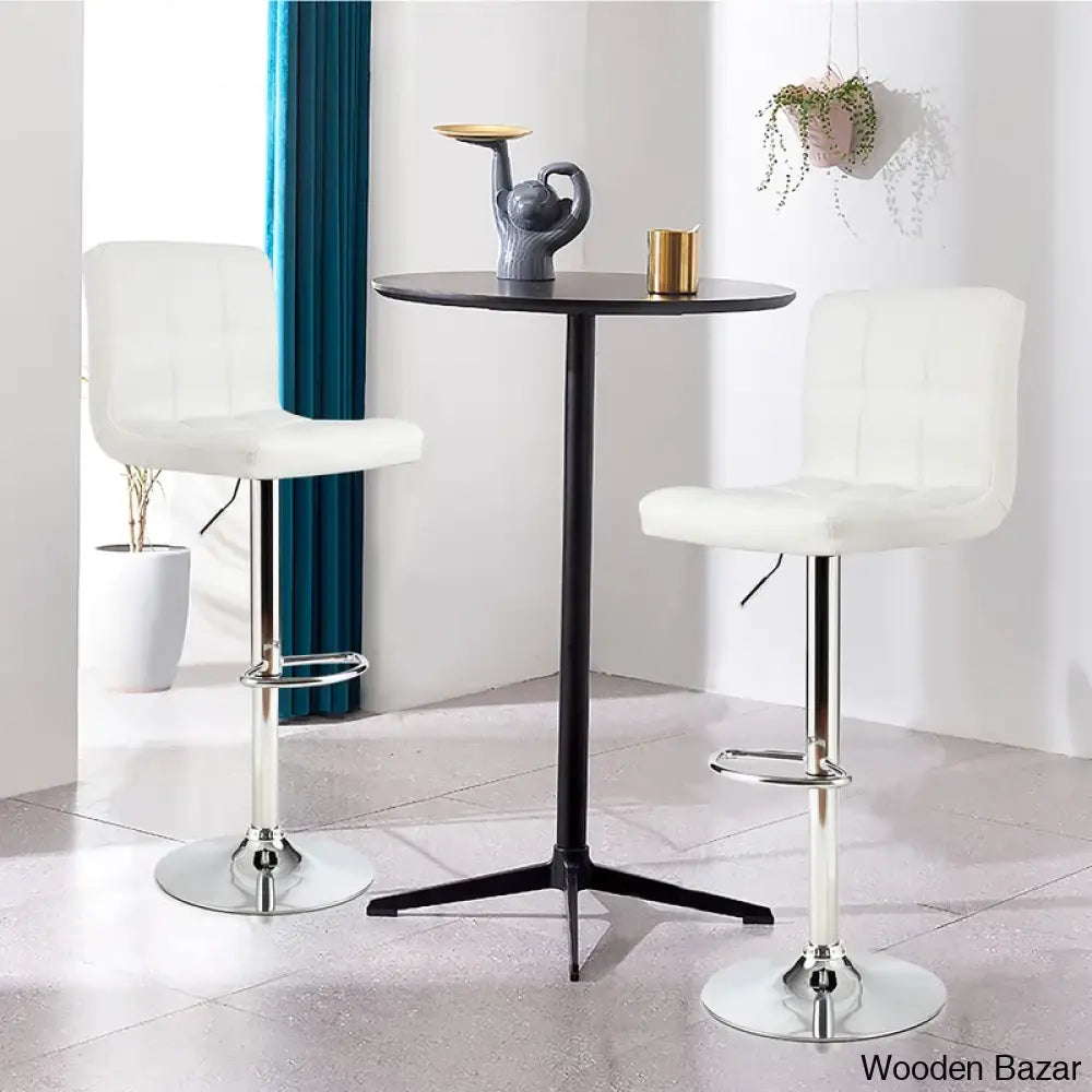 Lat Swivel Upholstered Adjustable Height Counter And Bar Stool With Metal Frame