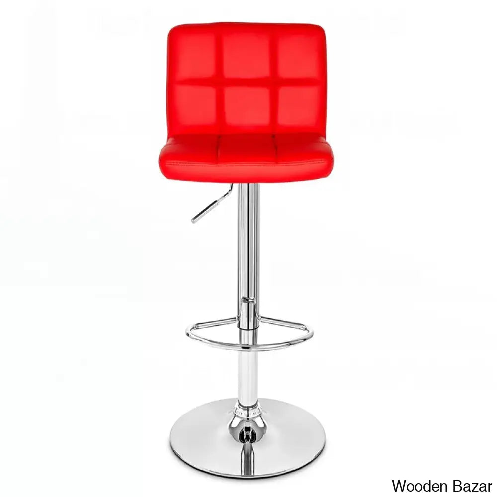 Lat Swivel Upholstered Adjustable Height Counter And Bar Stool With Metal Frame