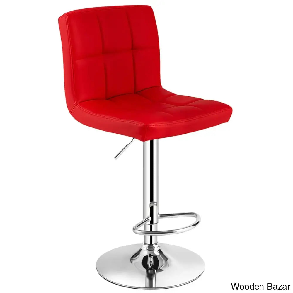 Lat Swivel Upholstered Adjustable Height Counter And Bar Stool With Metal Frame