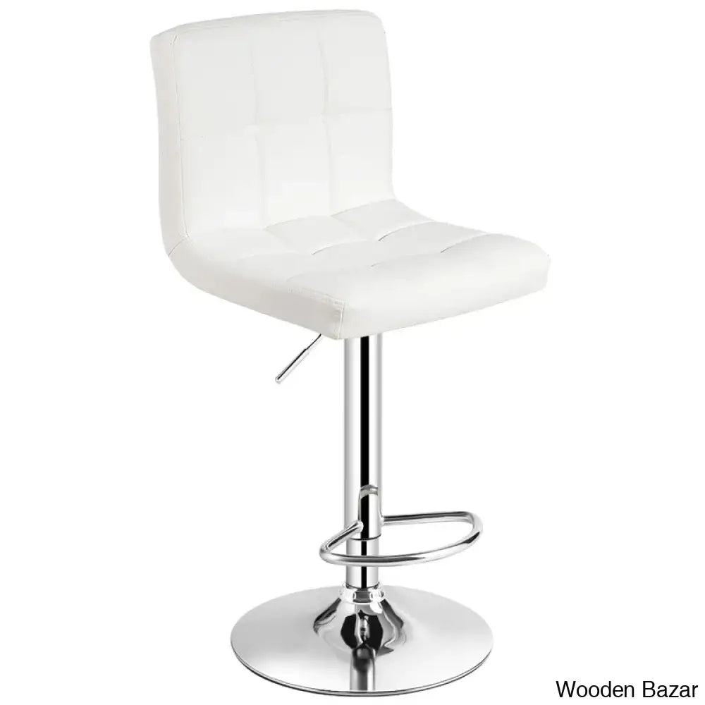 Lat Swivel Upholstered Adjustable Height Counter And Bar Stool With Metal Frame