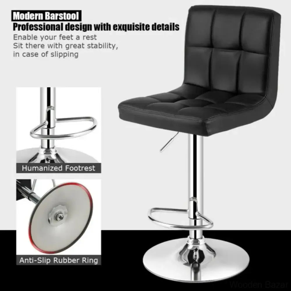 Lat Swivel Upholstered Adjustable Height Counter And Bar Stool With Metal Frame