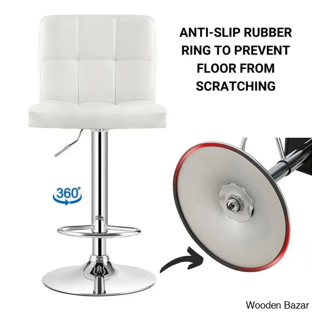 Lat Swivel Upholstered Adjustable Height Counter And Bar Stool With Metal Frame