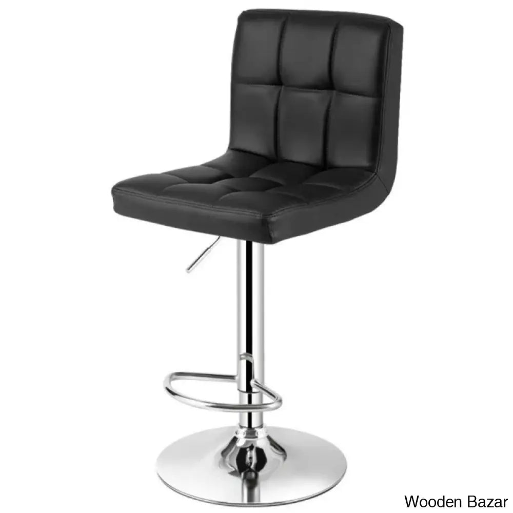 Lat Swivel Upholstered Adjustable Height Counter And Bar Stool With Metal Frame