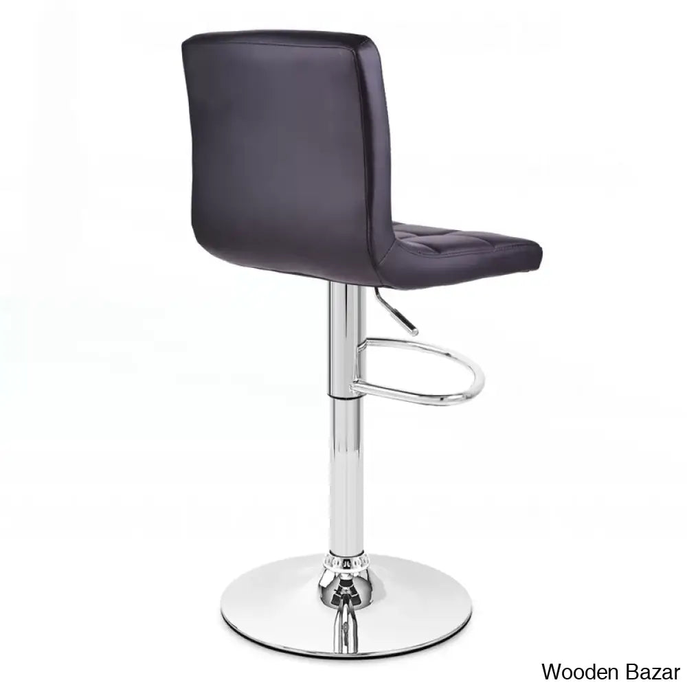 Lat Swivel Upholstered Adjustable Height Counter And Bar Stool With Metal Frame