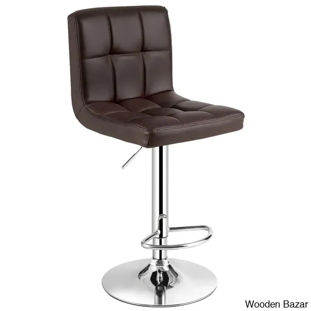 Lat Swivel Upholstered Adjustable Height Counter And Bar Stool With Metal Frame