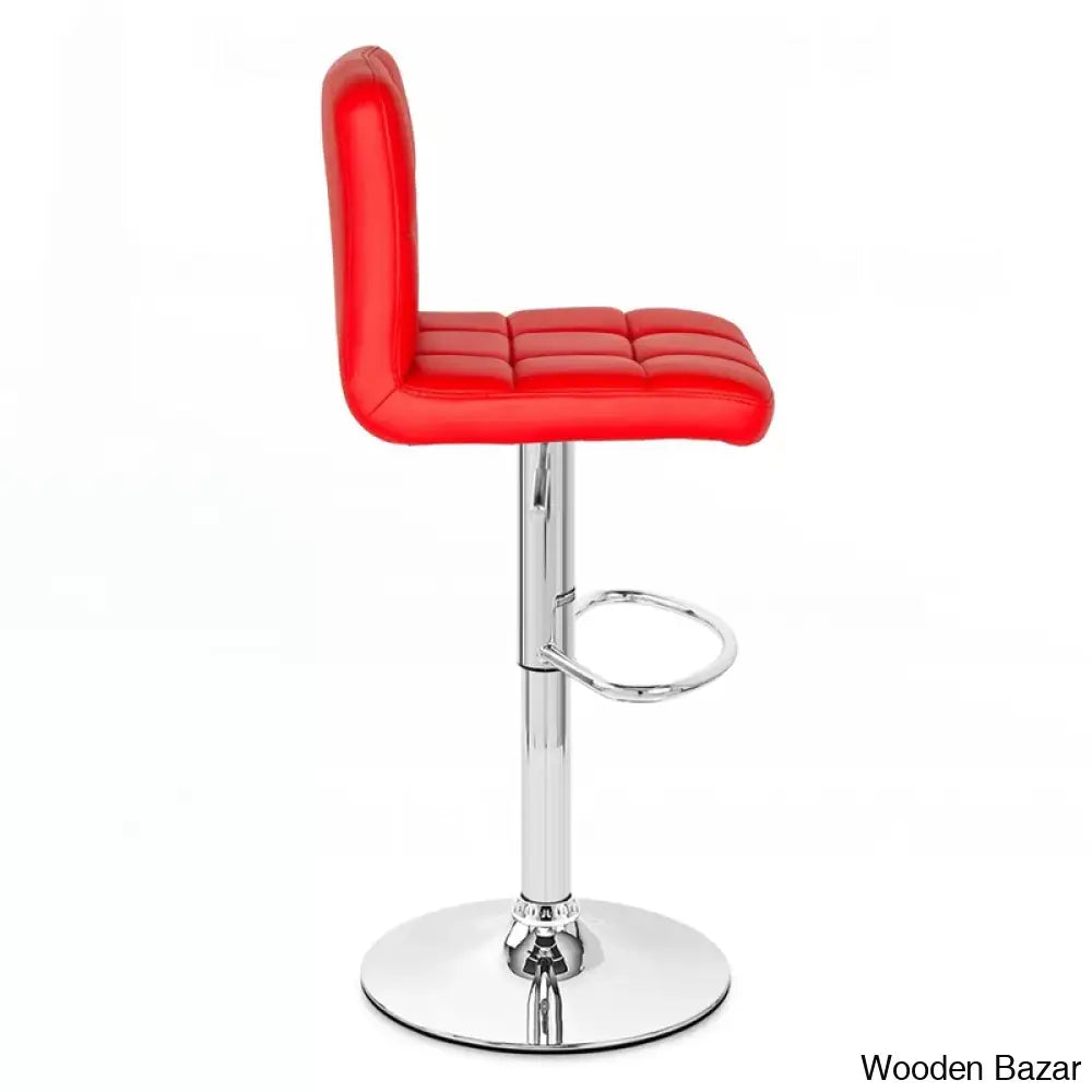 Lat Swivel Upholstered Adjustable Height Counter And Bar Stool With Metal Frame