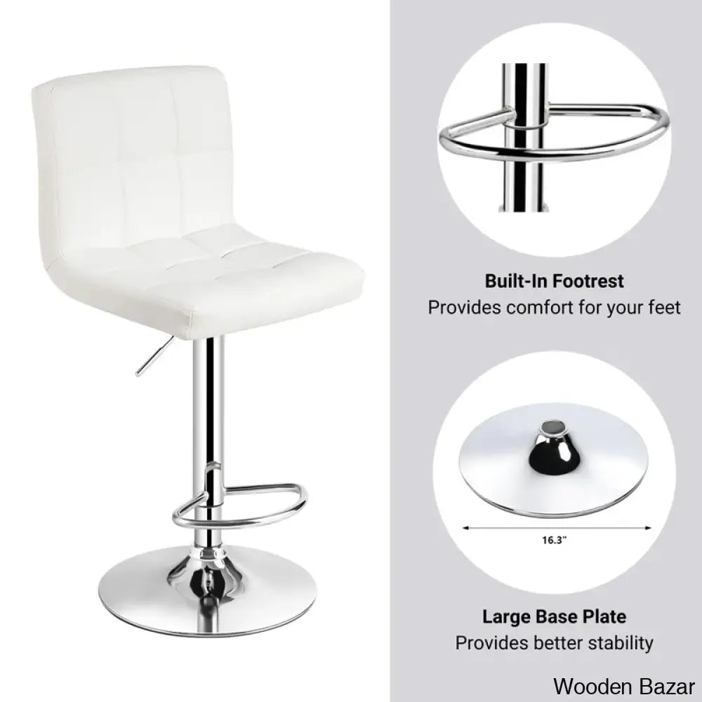 Lat Swivel Upholstered Adjustable Height Counter And Bar Stool With Metal Frame