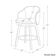 Lata Swivel Counter And Bar Stool With Back