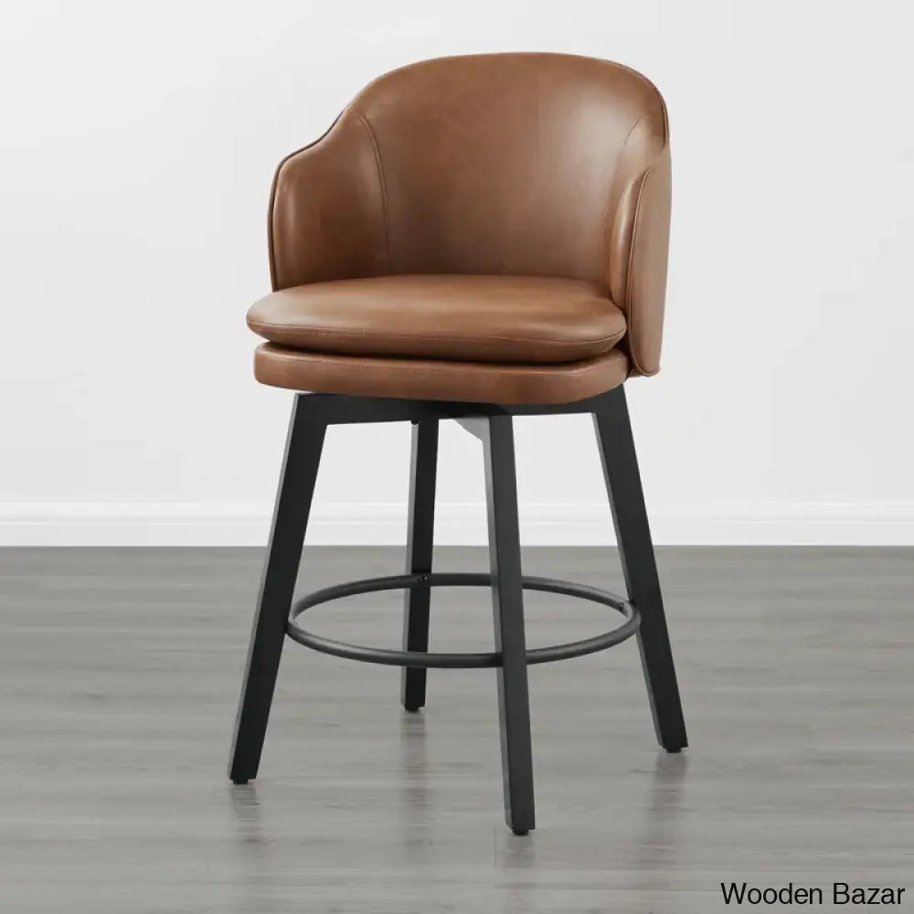 Lata Swivel Counter And Bar Stool With Back Brown / 1