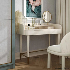 Latifha Vanity Dressing Table With Mirror And Stool Cream