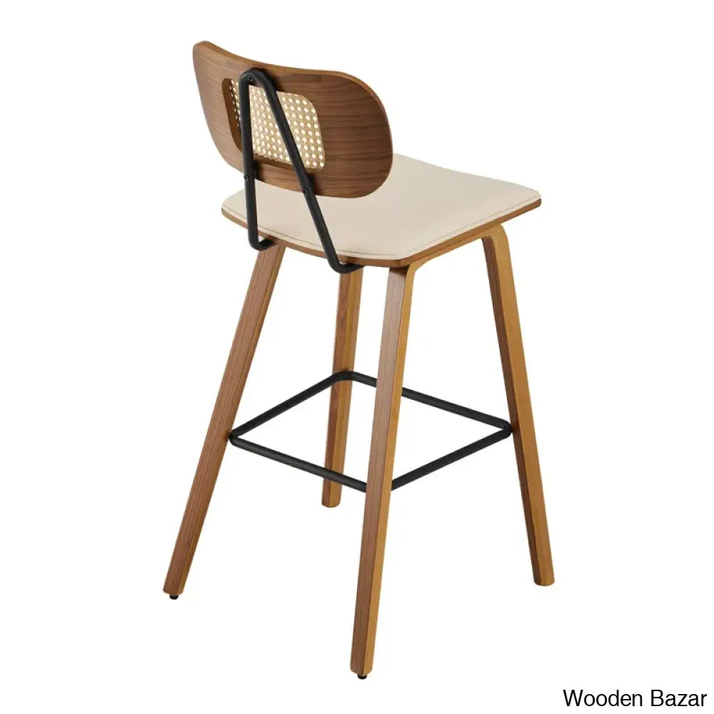 Latiu Swivel Upholstered Rattan Counter & Bar Stool