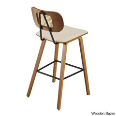 Latiu Swivel Upholstered Rattan Counter & Bar Stool