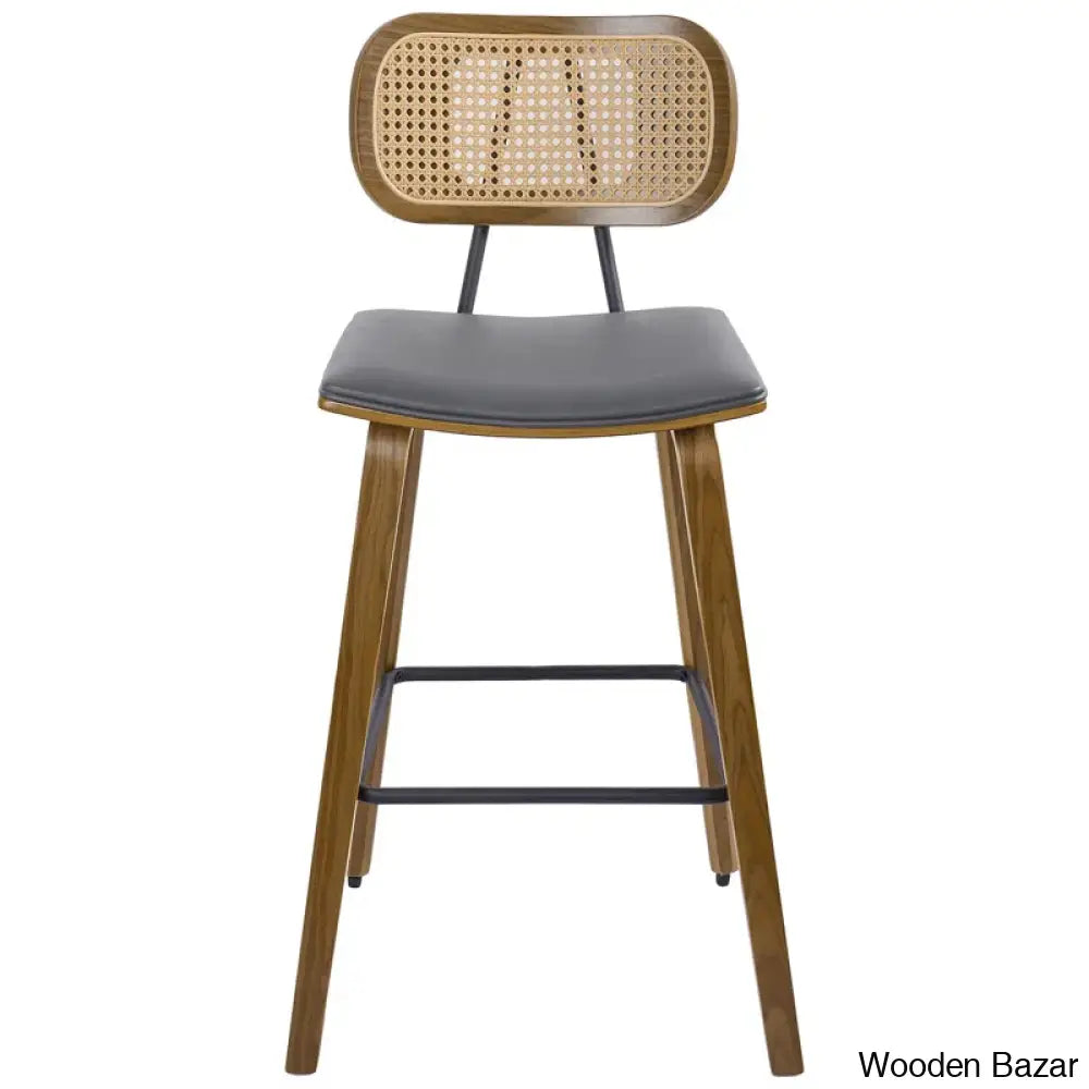 Latiu Swivel Upholstered Rattan Counter & Bar Stool