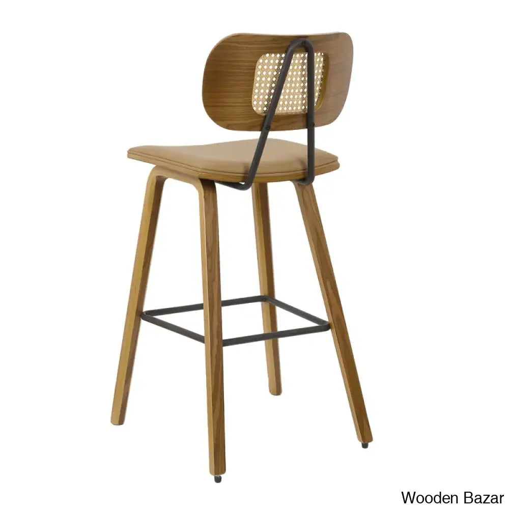 Latiu Swivel Upholstered Rattan Counter & Bar Stool