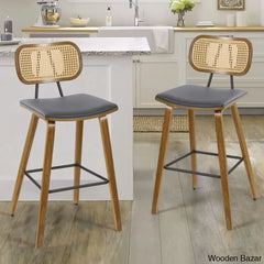 Latiu Swivel Upholstered Rattan Counter & Bar Stool