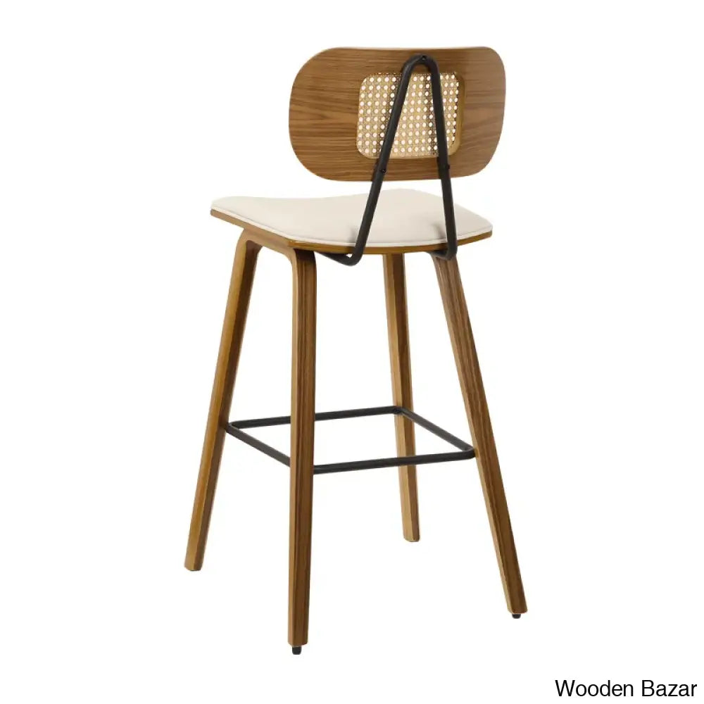 Latiu Swivel Upholstered Rattan Counter & Bar Stool