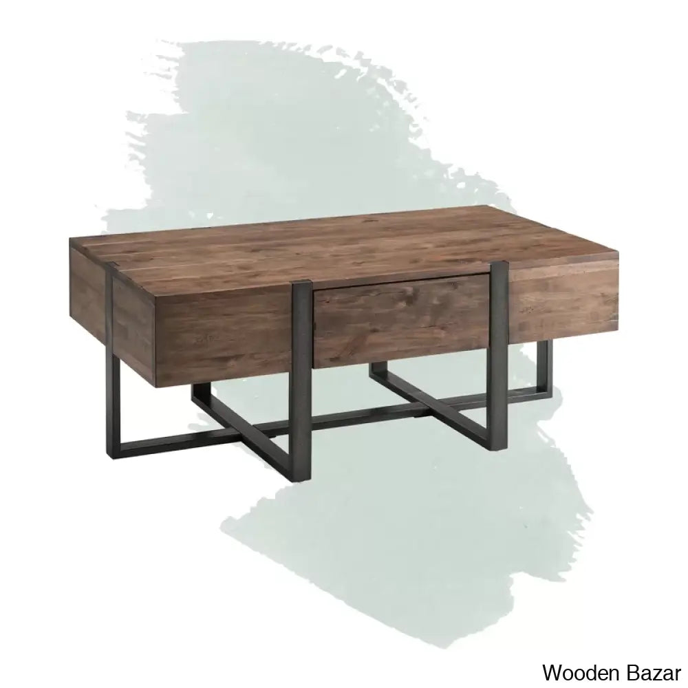 Latreviony Solid Wood Top Coffee And Center Table