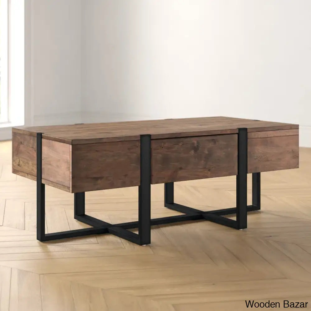 Latreviony Solid Wood Top Coffee And Center Table