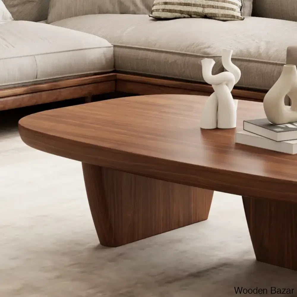 Latte 51’’Modern Wood Coffee Table Simple And Center Solid