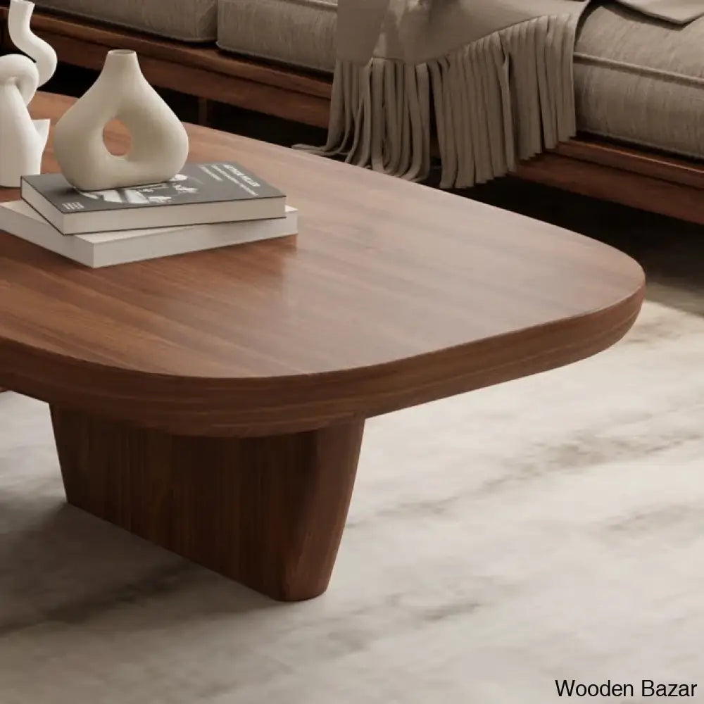 Latte 51’’Modern Wood Coffee Table Simple And Center Solid