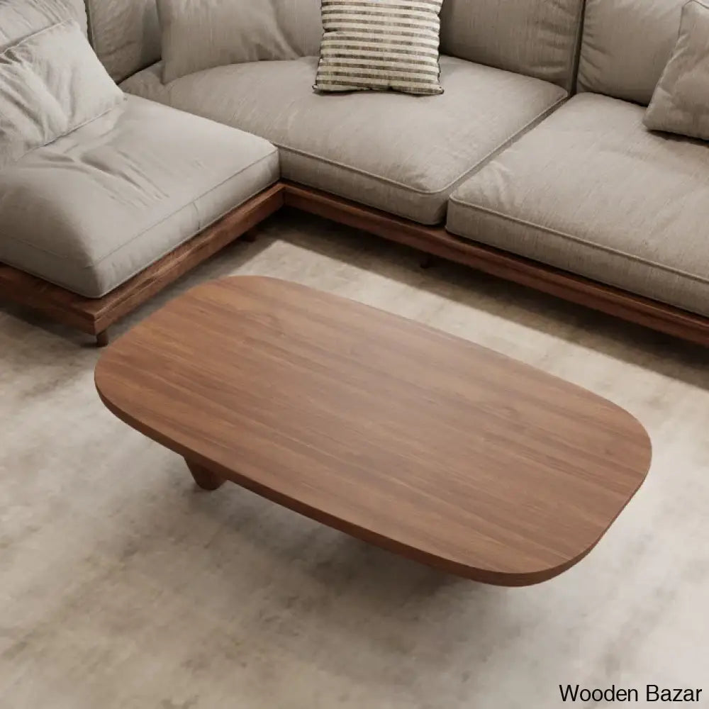 Latte 51’’Modern Wood Coffee Table Simple And Center Solid