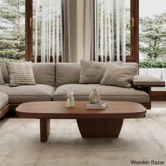 Latte 51’’Modern Wood Coffee Table Simple And Center Solid