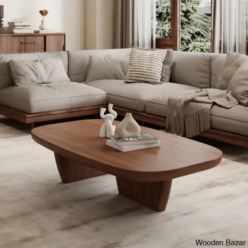 Latte 51’’Modern Wood Coffee Table Simple And Center Solid