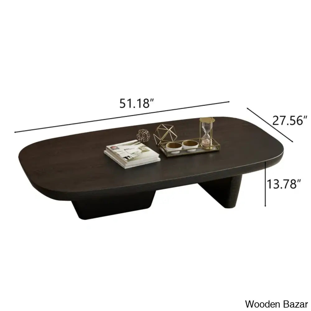 Latte 51’’Modern Wood Coffee Table Simple And Center Solid