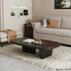 Latte 51’’Modern Wood Coffee Table Simple And Center Solid Black