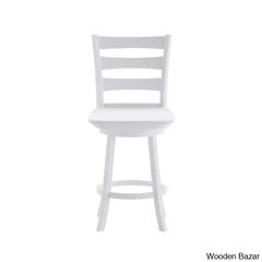 Laurele Ladderback Wooden Swivel Dining Counter And Bar Stool With Footrest