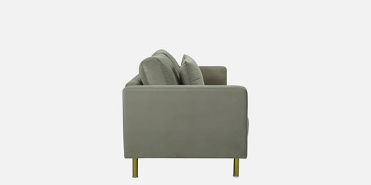 Ivie Lawson Velvet 3 Seater Sofa in Off Beige Colour - Wooden bazar