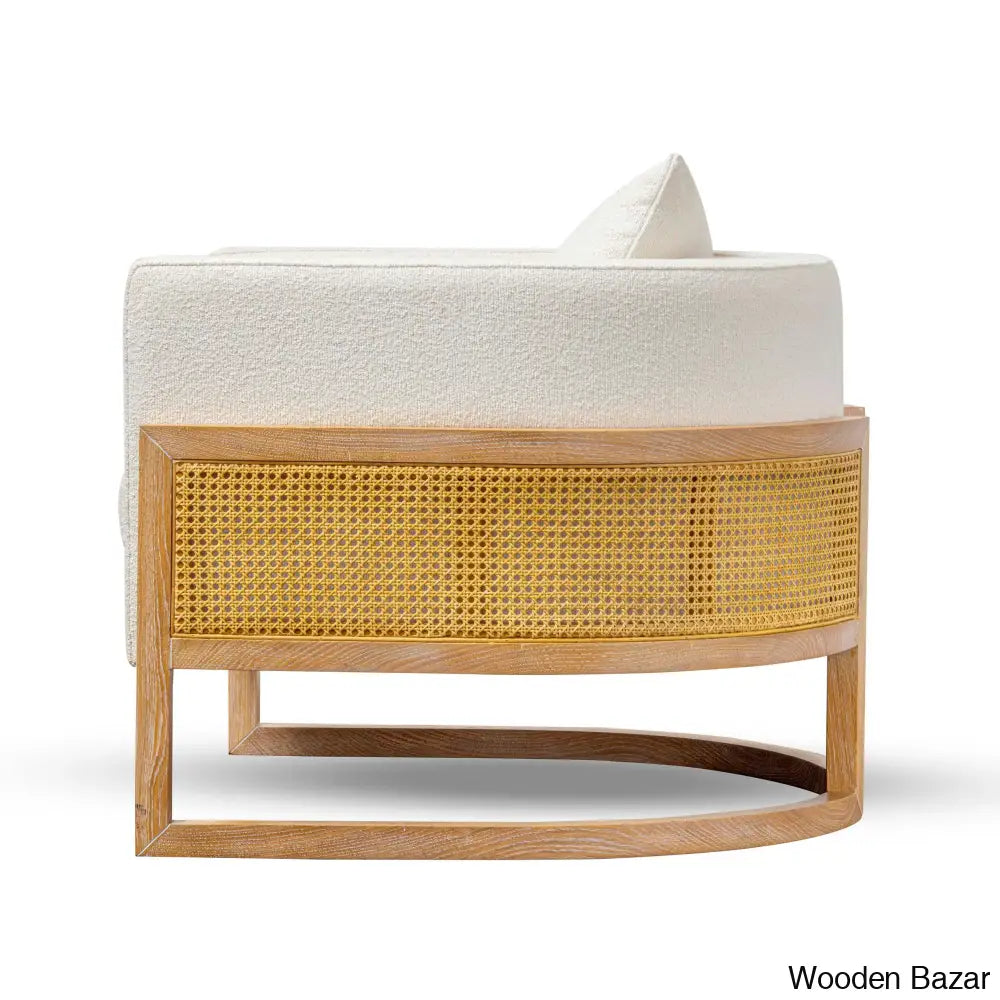 Leah Cane Armchair In Modern 21St Century Design - Wooden Bazar