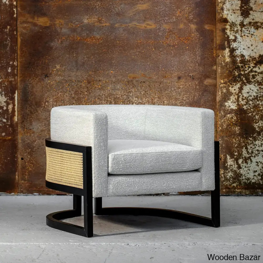 Leah Cane Armchair In Modern 21St Century Design - Wooden Bazar Black