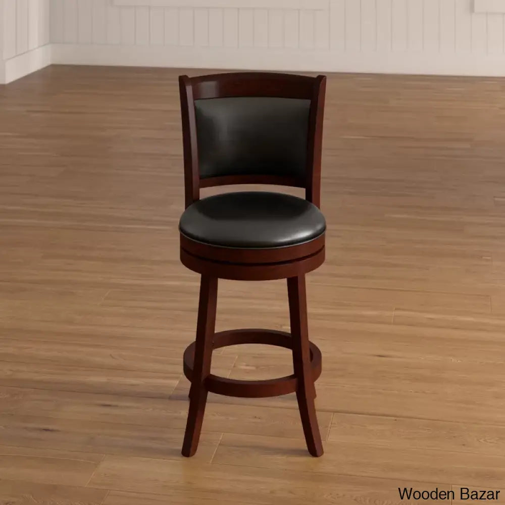 Ledas Swivel Upholstered Counter And Bar Stool With Solid Wood Frame