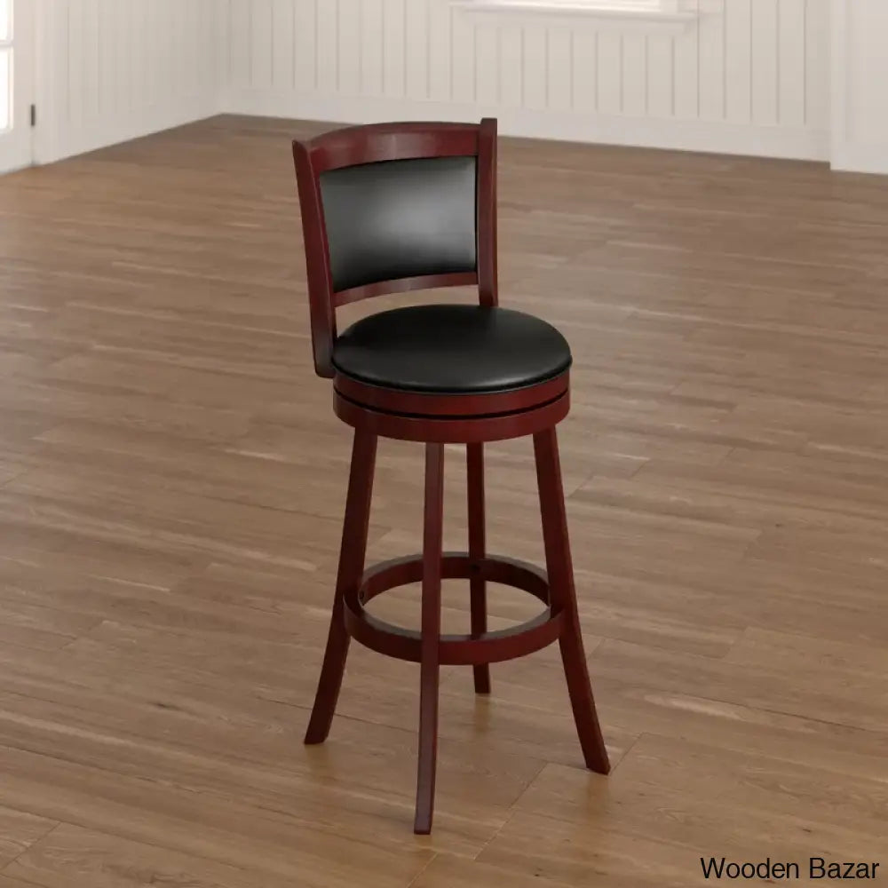 Ledas Swivel Upholstered Counter And Bar Stool With Solid Wood Frame