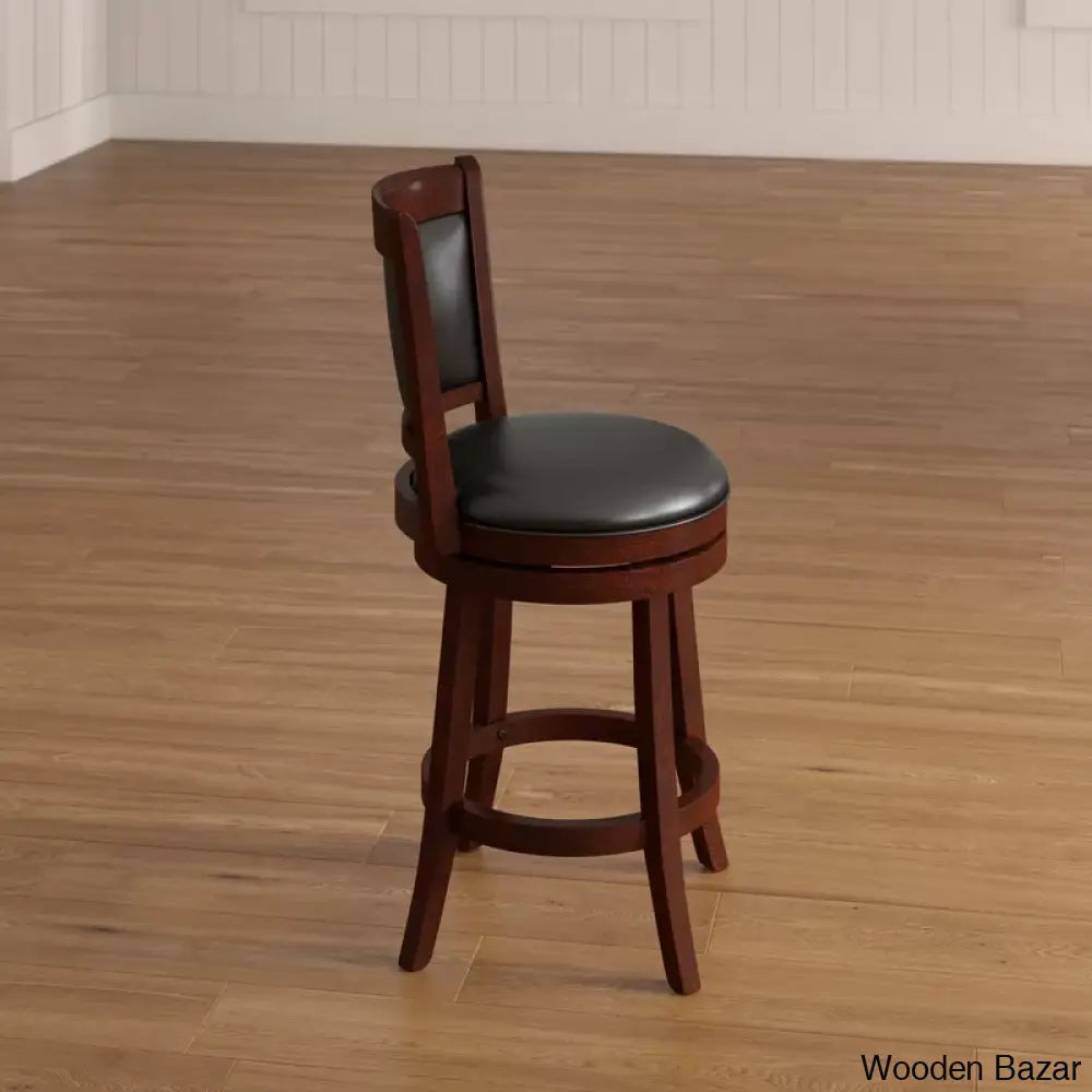 Ledas Swivel Upholstered Counter And Bar Stool With Solid Wood Frame